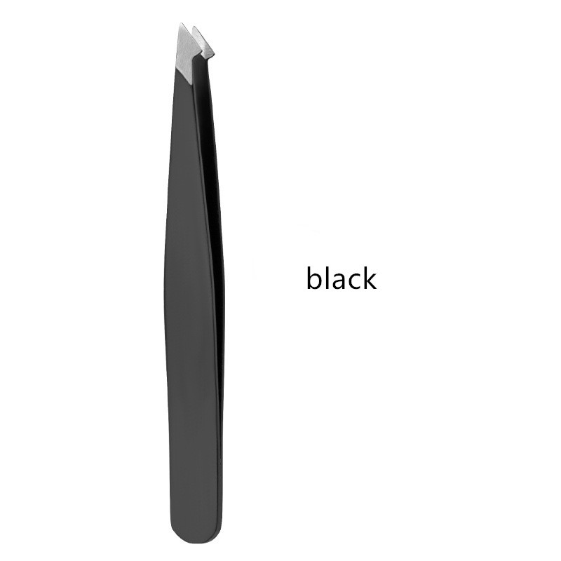 Eyebrow Tweezers Factory - Original Factory Black Stainless Steel Slant Tip Beauty Tool Tweezers