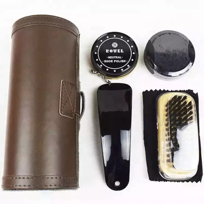 Shoe Shine Kit Factory - Hot Sale 8pcs Black Travel Shoe Shine Kit Hotel Shoe Shine Kit with Factory Price