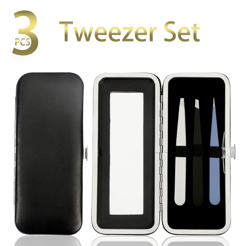 Eyebrow Tweezers Set Factory - Hot Sale Stainless Steel Slanted Eyebrow Tweezers Set Beauty Tweezer for Eyebrows