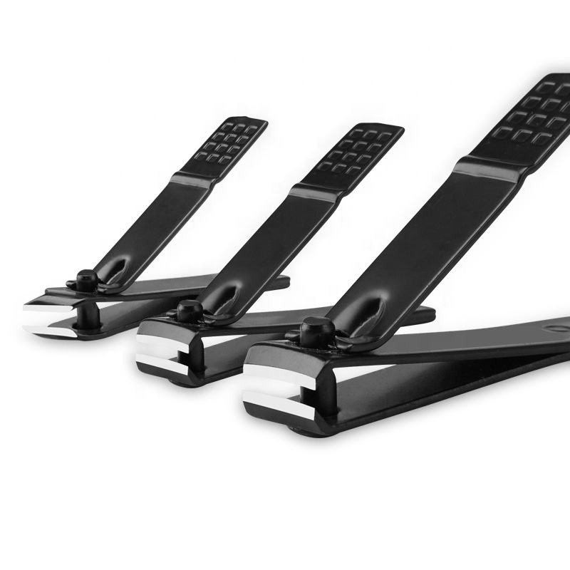 Toe Nail Clipper Set Supplier - High Quality Black 3 Pieces Stainless Steel Toenail Clipper Set Custom Logo