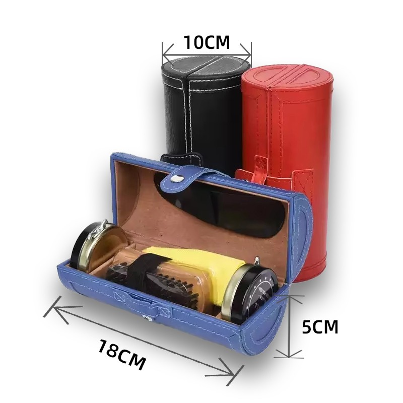 Shoe Shine Kit Factory - Best Quality Black Manufacture Travel Leather Shoe Shine Kit with Factory Price