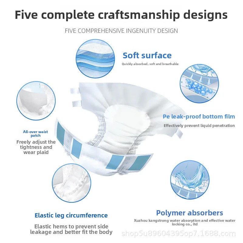 Adult Diapers Manufacturer - Unisex Large Size Adult Disposable Diapers with High Absorption Thickened