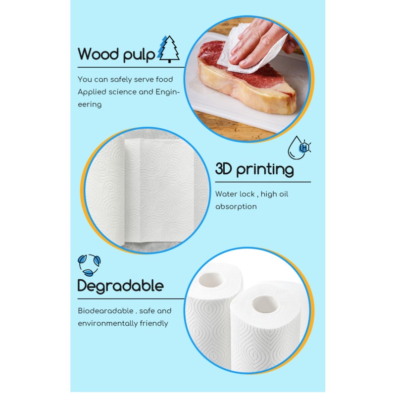 Kitchen Paper Manufacturer - Wholesale 50-Piece Pack of Wood Pulp Cotton Kitchen Paper Cleaning Supplies Lazy Dish