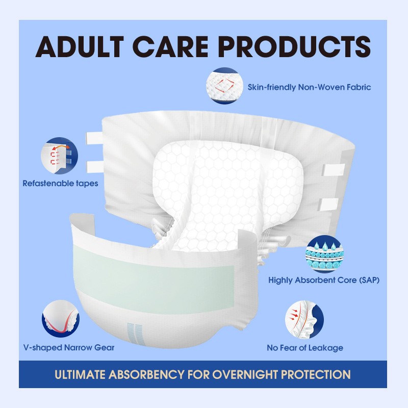 Adult Diapers Manufacturer - Factory Direct Ultra Thick Adult Diaper Printed Cheapest Adult Daipers Panties Free Sample