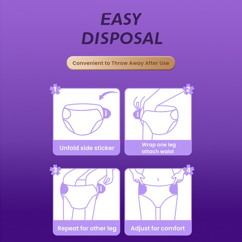 Sanitary Pants Factory - Breathable Disposable Sanitary Pants for Girls Comfortable Menstrual Panties Super Absorbent