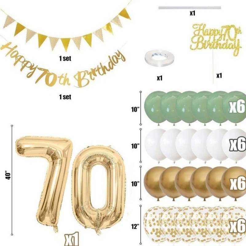 Latex Balloons Factory - Green Gold Luxury Birthday