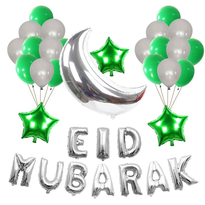Aluminum Balloons Manufacturer - Eid Mubarak Moon Star Design