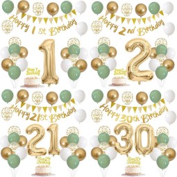 Latex Balloons Factory - Green Gold Luxury Birthday