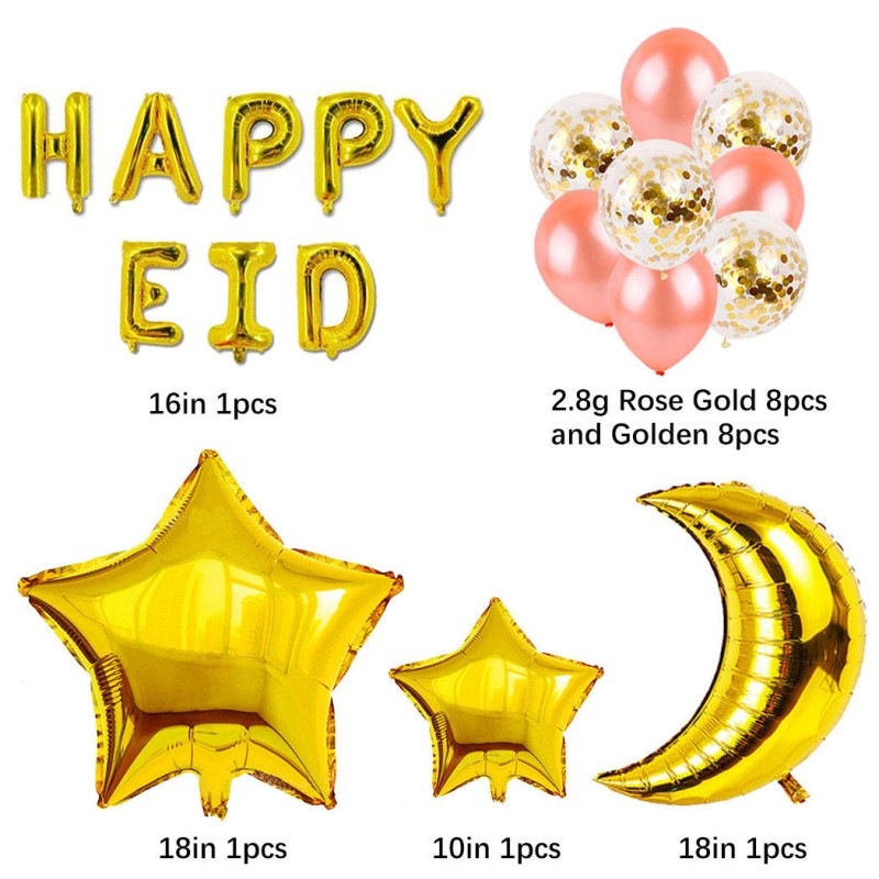 Ramadan Balloons Factory - Eid Mubarak Party Decoration Set