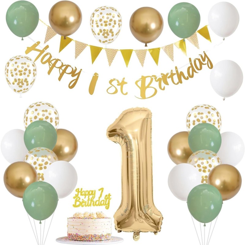Latex Balloons Factory - Green Gold Luxury Birthday