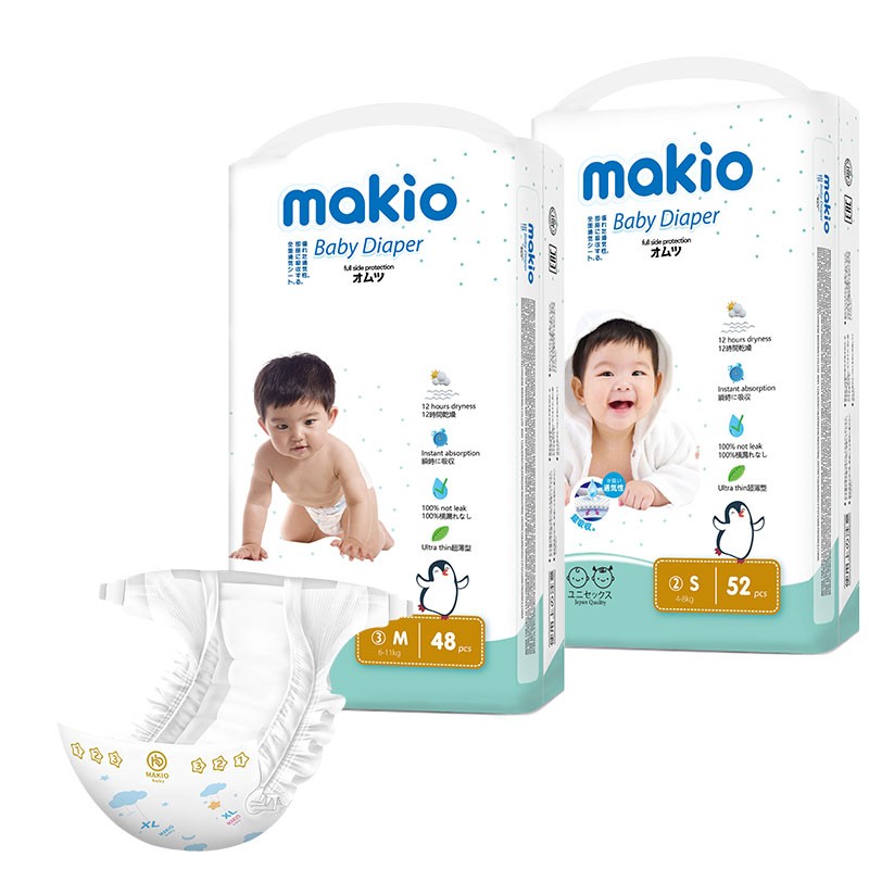 Baby Pants Factory - Makio Free Sample Low Price Disposable Children's Pants Diapers Imported SAP Printed