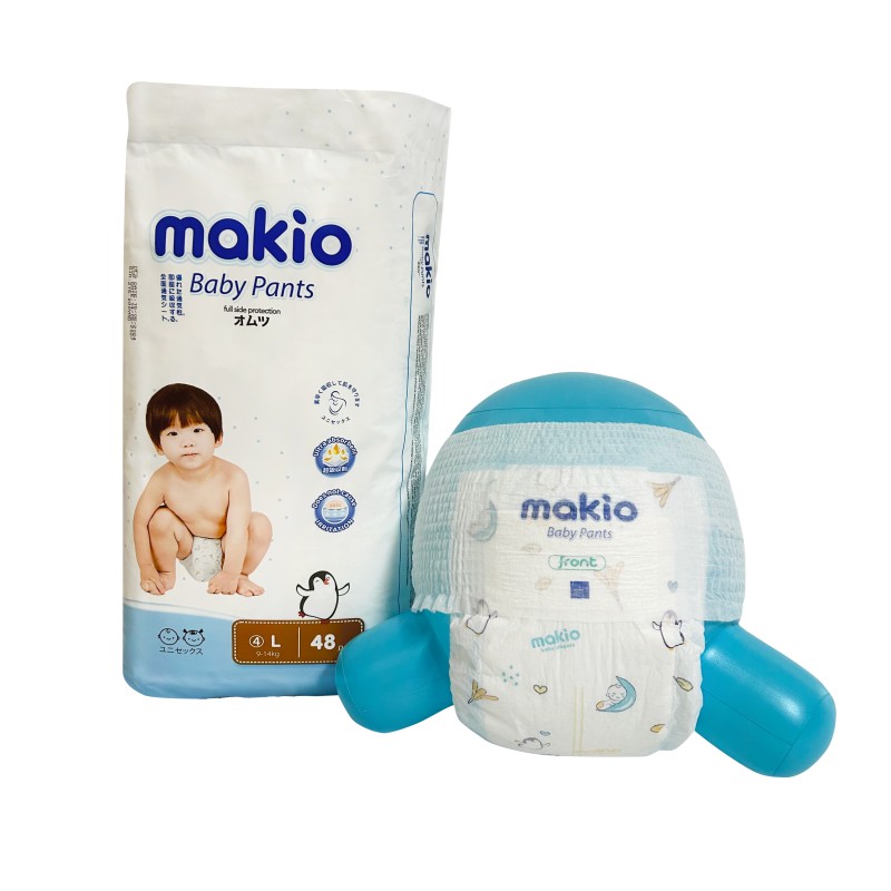 Baby Pants Diaper Manufacturer - Makio Breathable Disposable Training Pant Diaper Free Sample