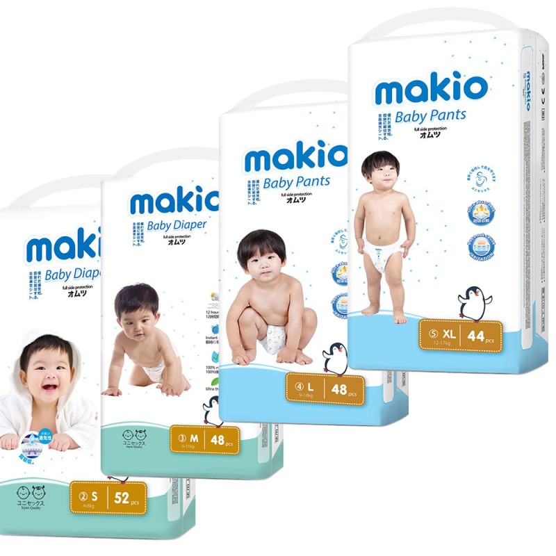 Baby Pants Factory - Makio Free Sample Low Price Disposable Children's Pants Diapers Imported SAP Printed