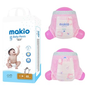Baby Diapers Supplier - Free Sample Makio A Grade Good Quality Baby Diaper Disposable Pull up Pants Factory