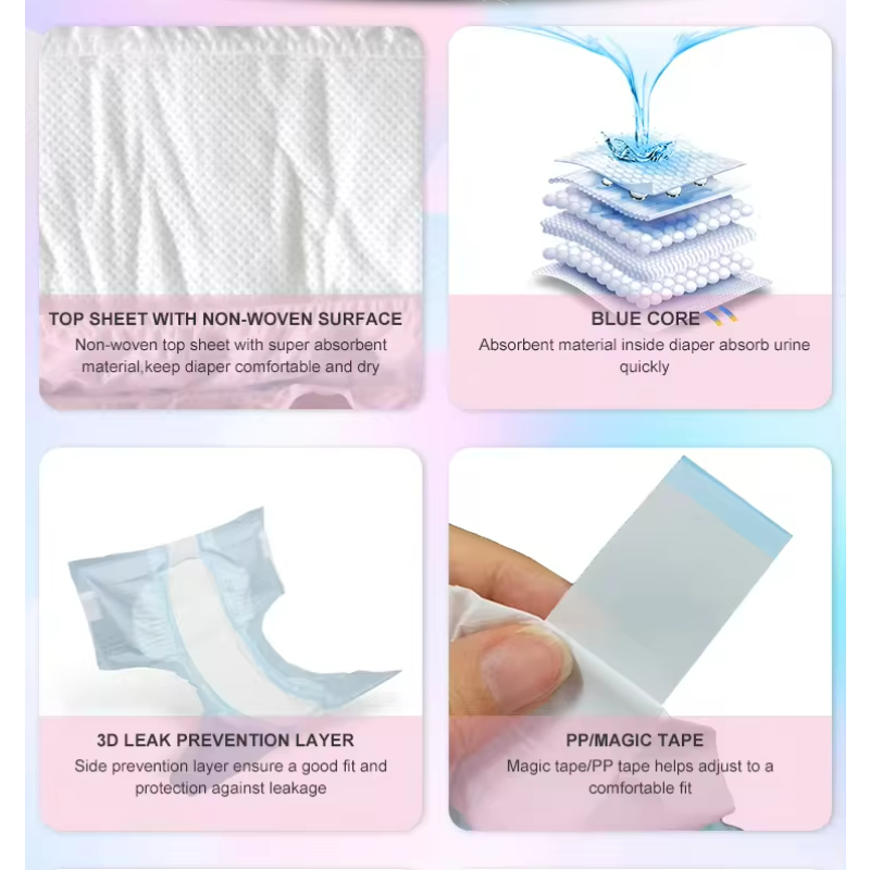 Adult Diapers Manufacturer - Wholesale Cheap Elderly Nappies Unisex Ultra Thick Printed