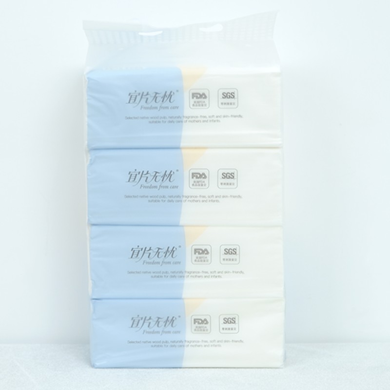 Facial Tissue Supplier - Factory Wholesale Soft 4-Ply Facial Tissue Comfortable Pocket Wet/Dry Paper for Home