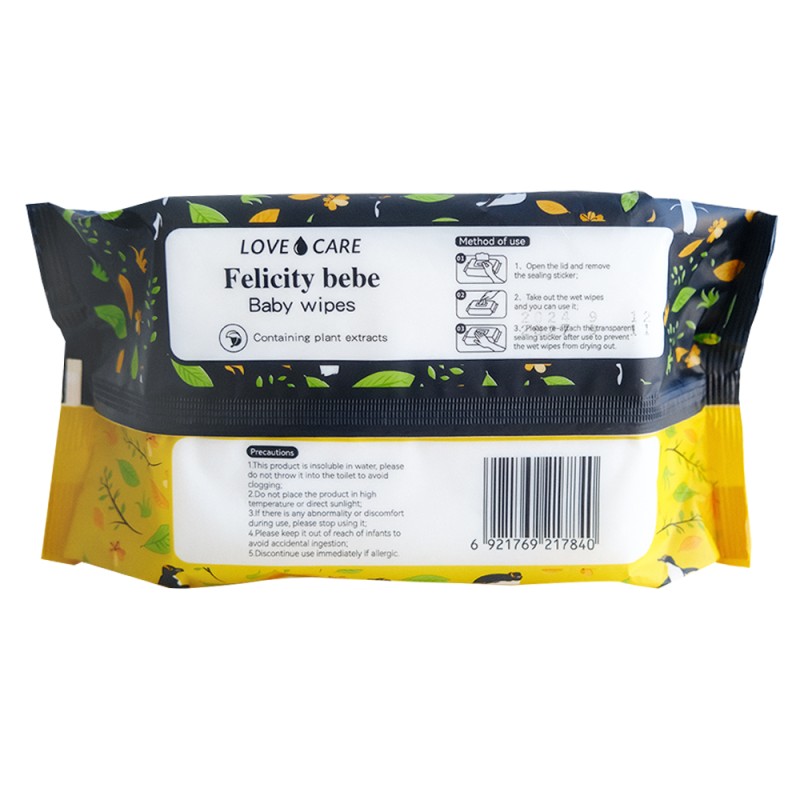 Wet Wipes Manufacturer - Organic 80pcs Unscented Disposable Alcohol-Free Bulk Supply