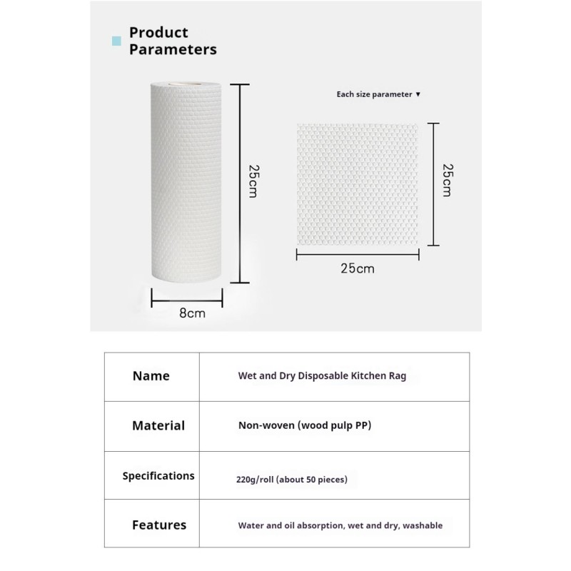 Kitchen Towels Manufacturer - Disposable Cleaning Timber Viscose Kitchen Cloth Roll Paper