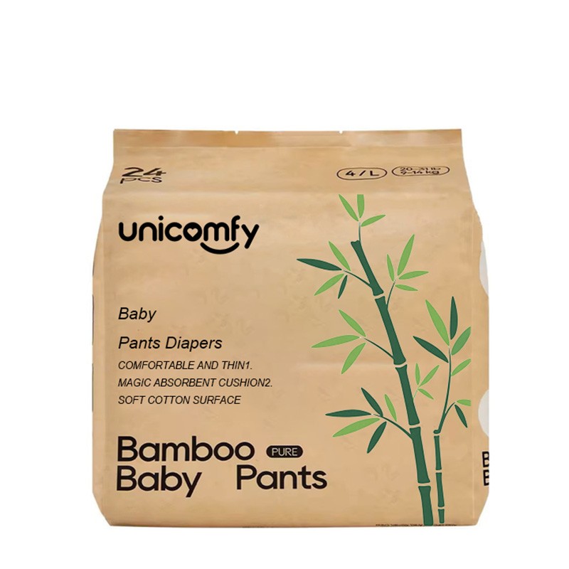 Baby Diapers Supplier - OEM Manufacture 100% Eco Biodegradable Disposable Baby Bamboo Diaper Surface Layer