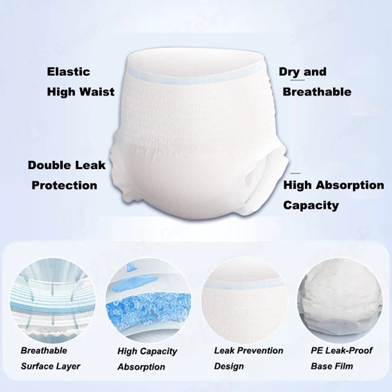 Adult Diapers Supplier - Disposable Super Thick Unisex XL Adult Pull-Up Nappies Breathable Leak Guard Japanese SAP