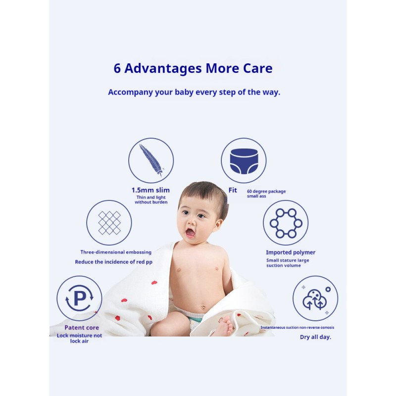 Baby Diapers Manufacturer - High Quality Ultra Thin Pull up Brand Soft PE Film Anti Leak