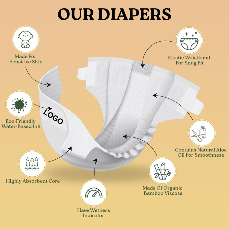 Baby Diapers Manufacturer - Bamboo Super Absorbent Cute Printed Pull-Up Disposable Samples