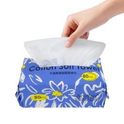 Disposable Towel Manufacturer - Organic Cotton Wet Dry Removable Face Care Colored Household