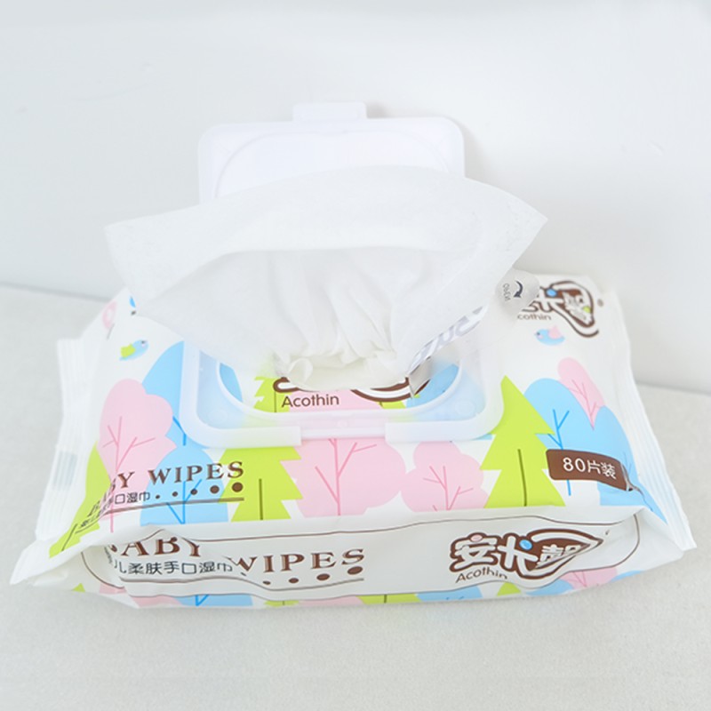 Wet Wipes Manufacturer - Customized 80pcs Ultra Soft Organic Skin Care Household Travel