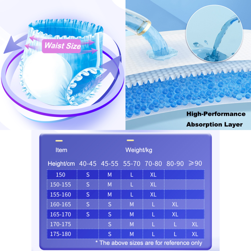 Adult Diapers Supplier - Disposable Super Thick Unisex XL Adult Pull-Up Nappies Breathable Leak Guard Japanese SAP