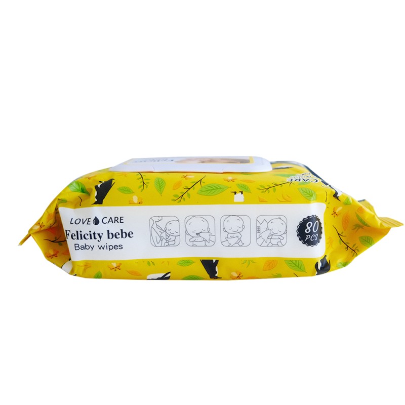 Wet Wipes Manufacturer - Organic 80pcs Unscented Disposable Alcohol-Free Bulk Supply