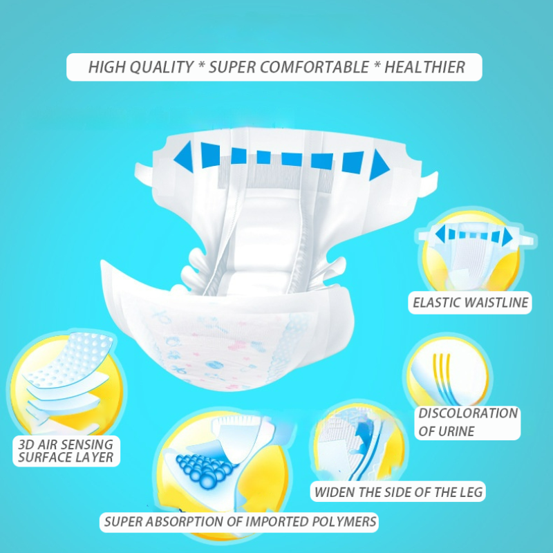 Baby Diapers Supplier - High Quality Disposable Baby Diapers Anti-Leak Printed Design Super Absorbent for NB XXL