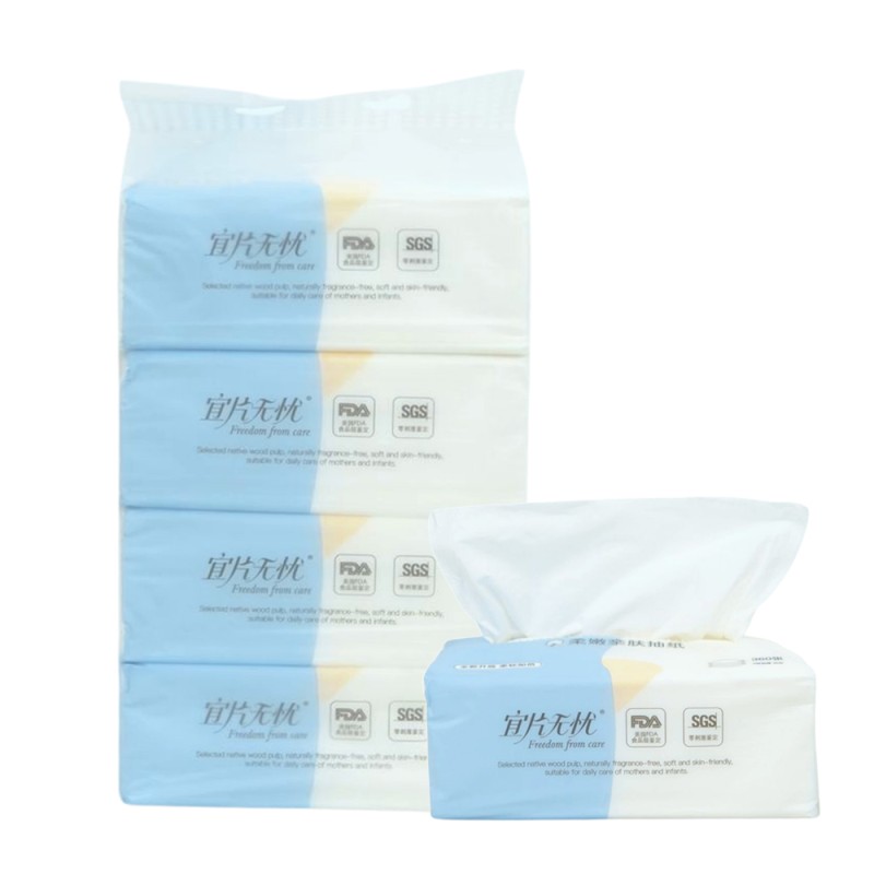 Facial Tissue Supplier - Factory Wholesale Soft 4-Ply Facial Tissue Comfortable Pocket Wet/Dry Paper for Home