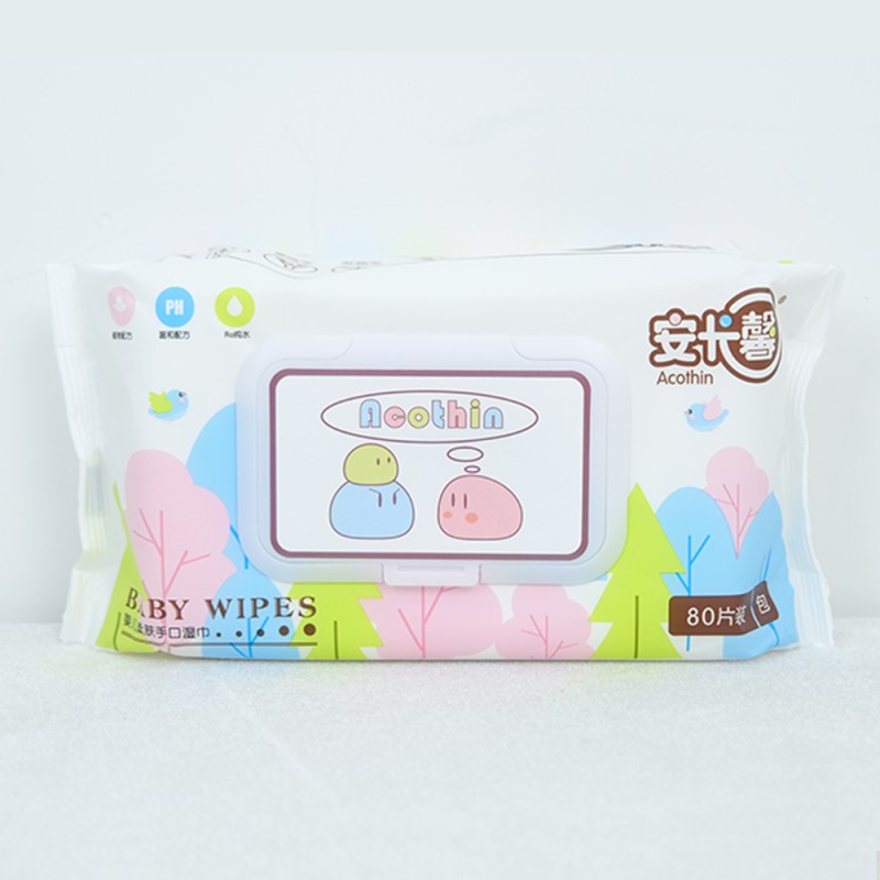 Wet Wipes Manufacturer - Customized 80pcs Ultra Soft Organic Skin Care Household Travel