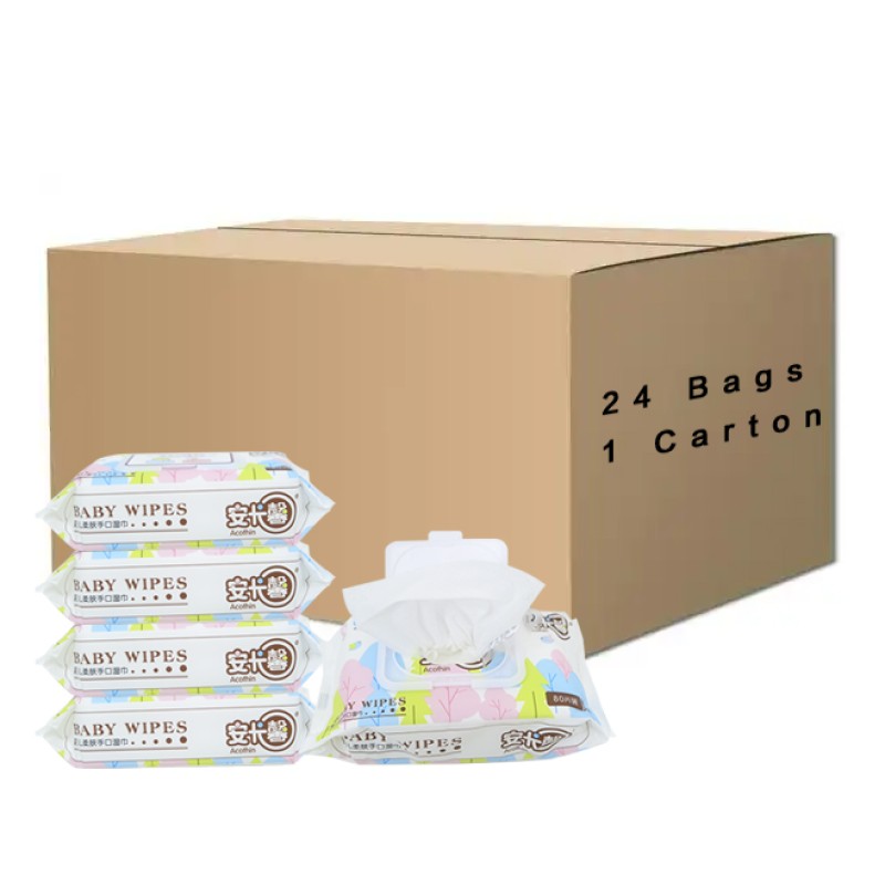 Baby Wipes Manufacturer - High Quality Disposable 80pcs Pure Spunlace Material Free Sample