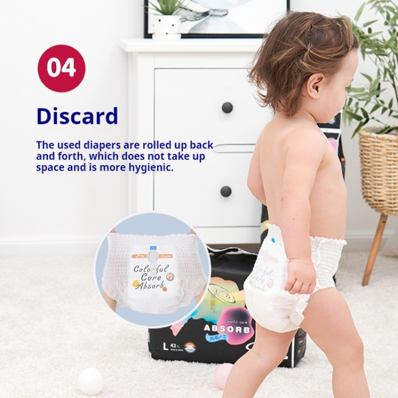 Baby Diapers Manufacturer - High Quality Ultra Thin Pull up Brand Soft PE Film Anti Leak