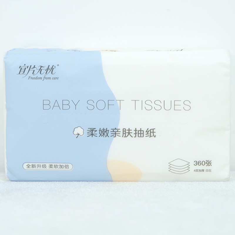 Facial Tissue Supplier - Factory Wholesale Soft 4-Ply Facial Tissue Comfortable Pocket Wet/Dry Paper for Home