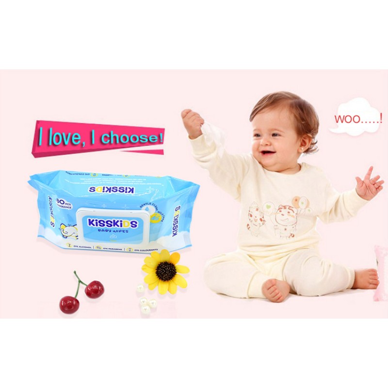Baby Wipes Manufacturer - Kisskids Best Selling Small Tender Soft Disposable Wholesale Water Wet Baby Wipes
