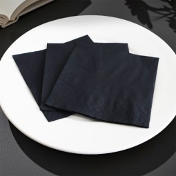Cocktail Napkins Manufacturer - 2-Ply Black Disposable Cocktail Napkins 9.8"  9.8" Bulk Pack of 100