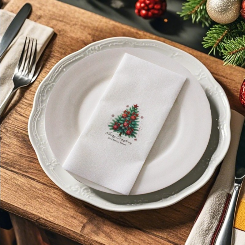 Hand Towels Supplier - Christmas Tree Design Disposable Hand Towels 3043cm Colorful Printed Napkins