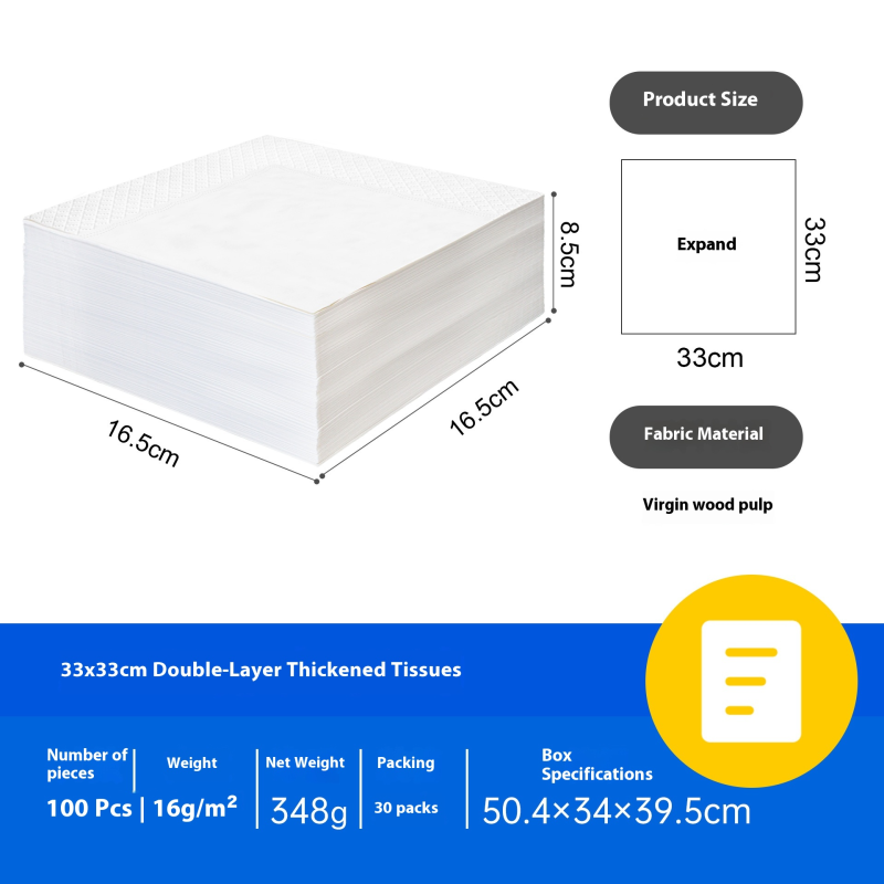 Paper Napkins Factory - Wholesale Popular Commercial Use Disposable Square Paper Napkins Handmade Logo Printing