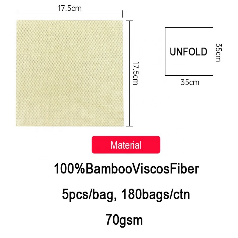 Kitchen Towels Factory - Heavy Duty 3535cm Bamboo Pulp Cloth Mesh Towels Super Absorbent Disposable Wipes Natural