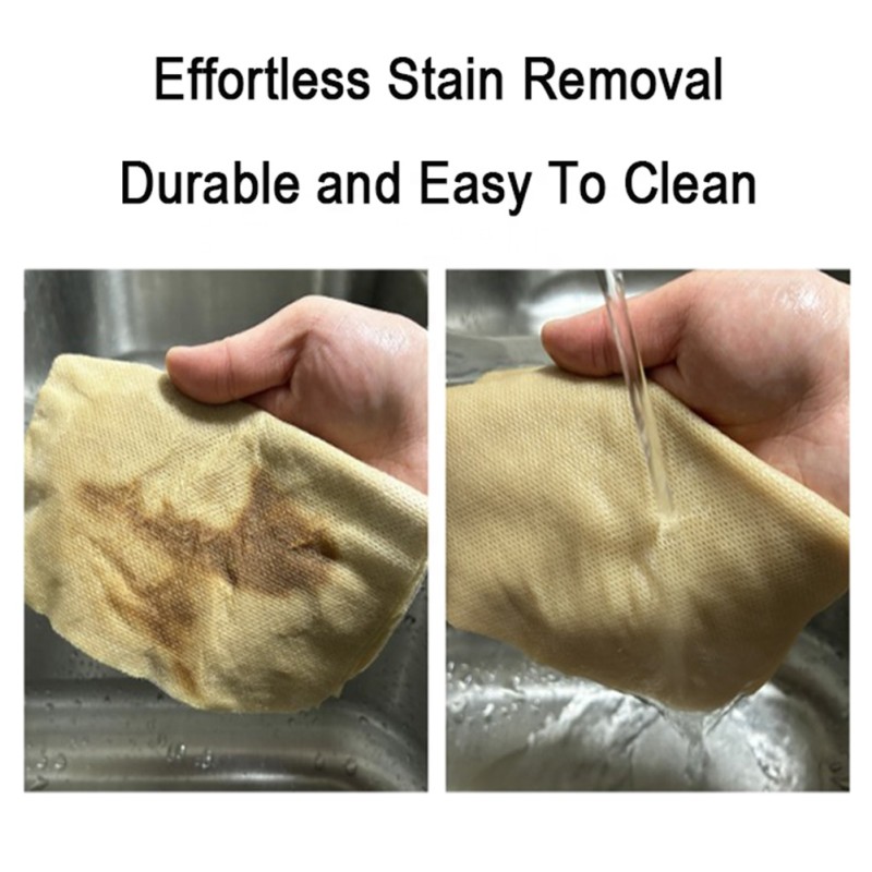 Kitchen Towels Factory - Heavy Duty 3535cm Bamboo Pulp Cloth Mesh Towels Super Absorbent Disposable Wipes Natural