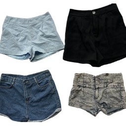 High-waisted Denim Shorts Factory - Cow-cotton Blend Used