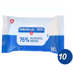 Alcoholic Wet Wipes Manufacturer - Custom 10PCS 75% Sterilization