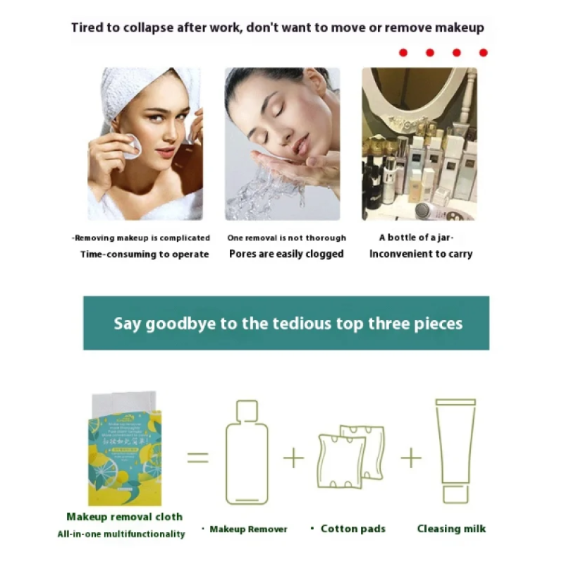 Makeup Remover Wipes Manufacturer - Custom Logo 32pcs Lemon Aloe