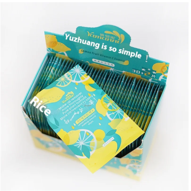 Makeup Remover Wipes Manufacturer - Custom Logo 32pcs Lemon Aloe
