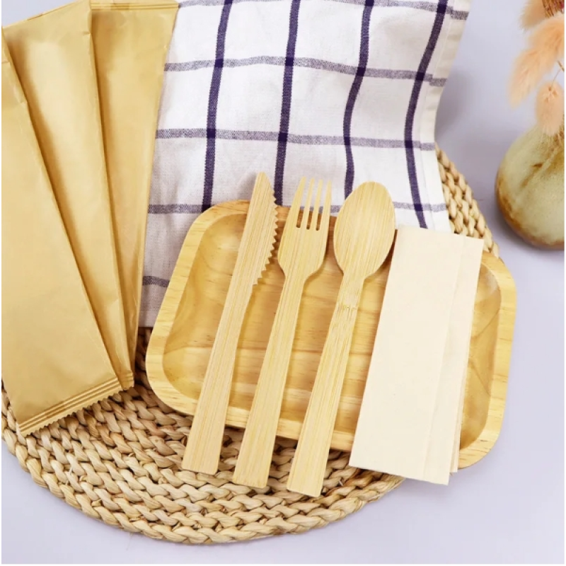 Bamboo Cutlery Factory - OEM Biodegradable Knife Spoon Set