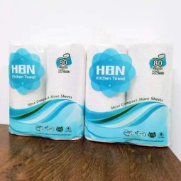 Kitchen Paper Towel Factory - Private Label 3 Ply Layer 100% Bamboo Pulp Kitchen Towel Paper Ultra Soft Strong