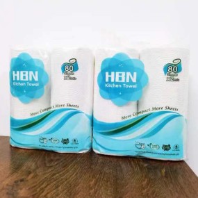Kitchen Paper Towel Factory - Private Label 3 Ply Layer 100% Bamboo Pulp Kitchen Towel Paper Ultra Soft Strong