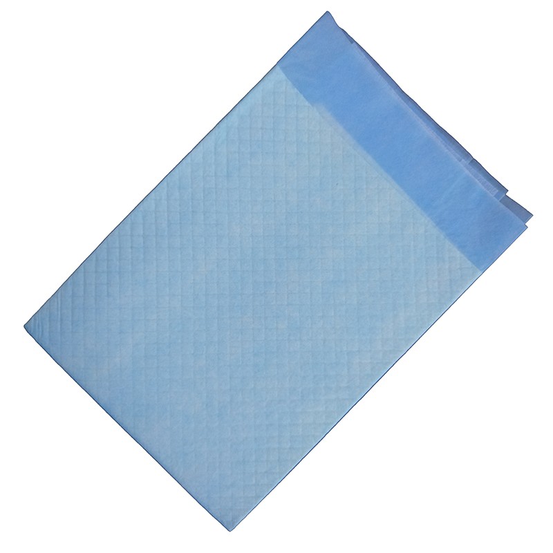 Disposable Underpad Supplier - 60X90 Blue Disposable Underpad with Adhesive Strips